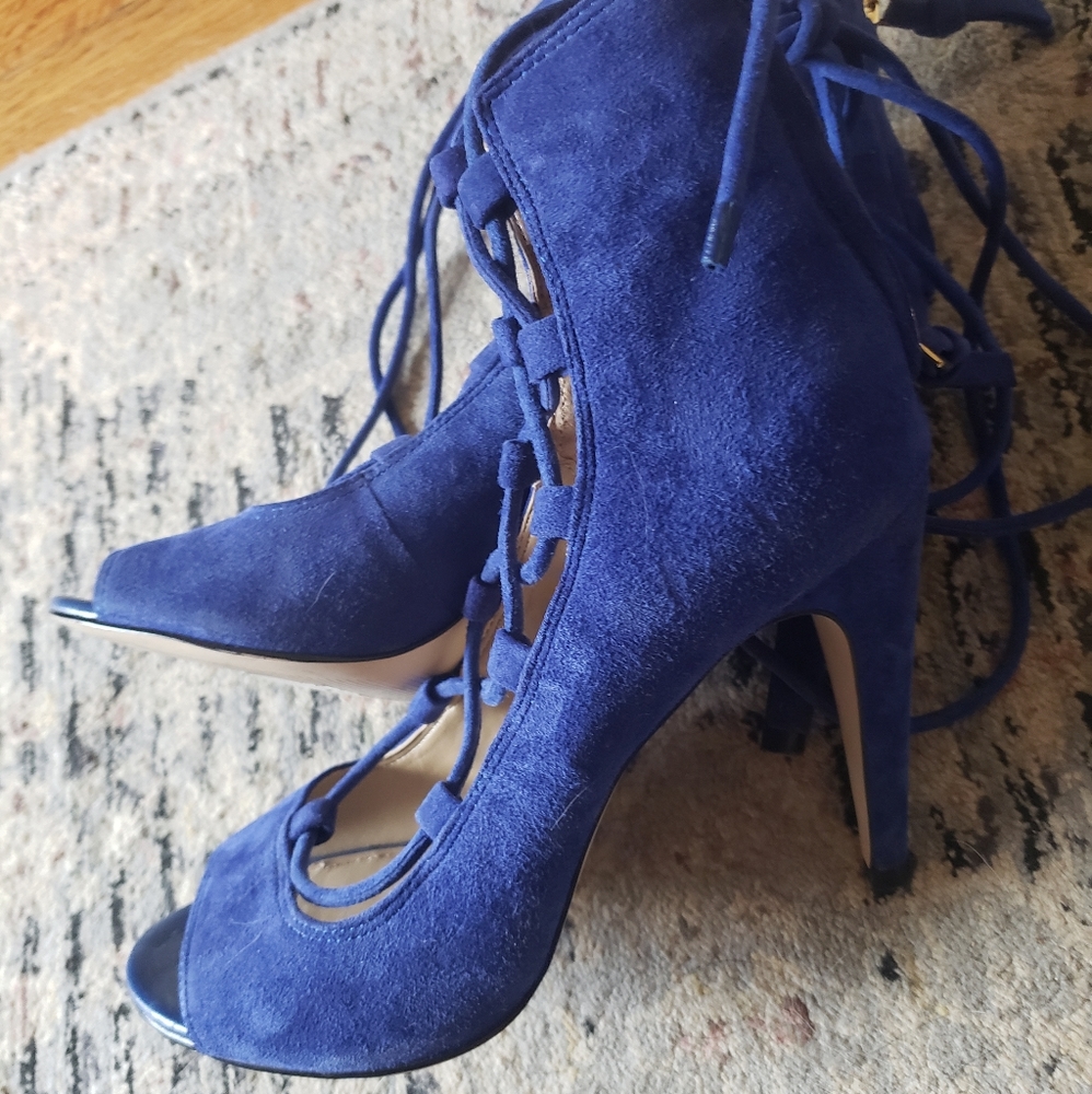 Suede Saks Fifth Avenue Heels - Picture 2 of 8